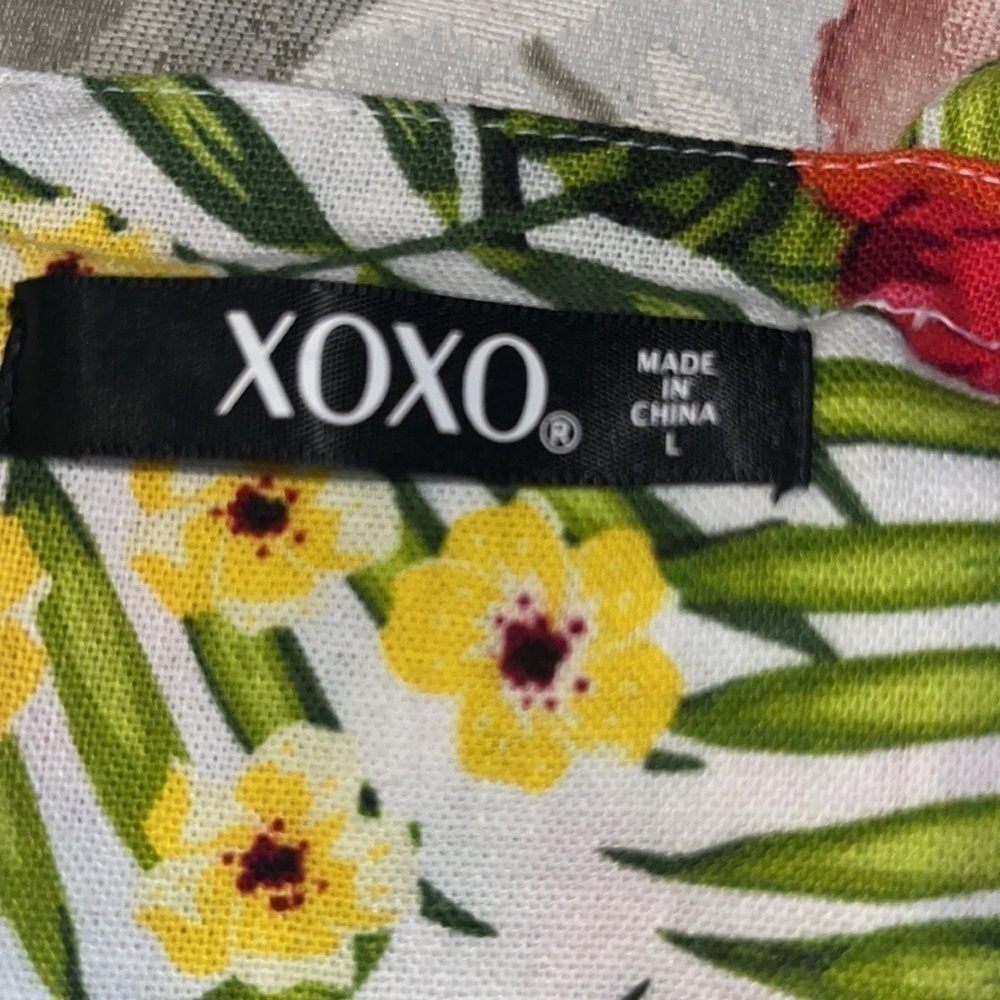 XOXO Womens Green Floral Off The Shoulder Ruffle Halter Romper Juniors L - Picture 12 of 12